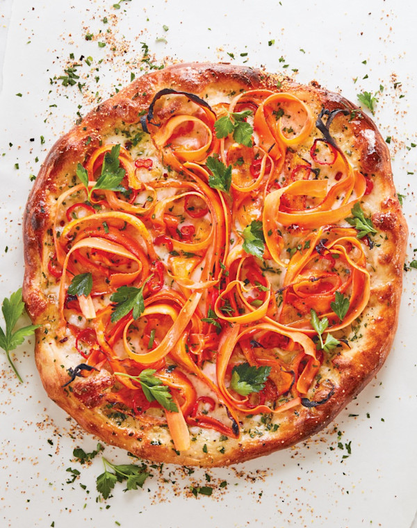 Pear Pancetta Hazelnut Honey Pizza