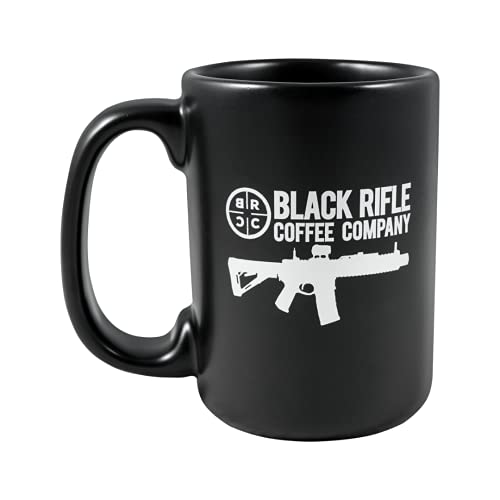 The Black Rifle Ceramic Coffee Mug sold on Amazon