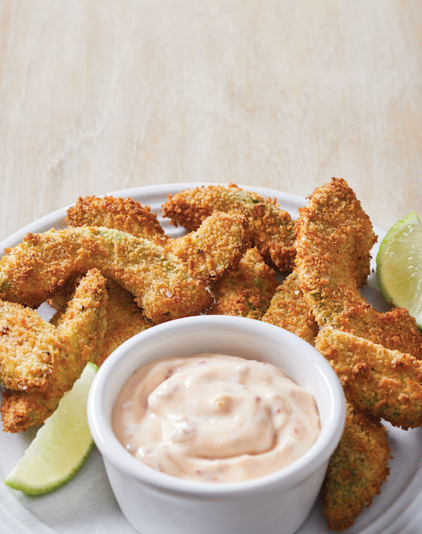 Air-Fryer Avocado Fries with chipotle yogurt sauce