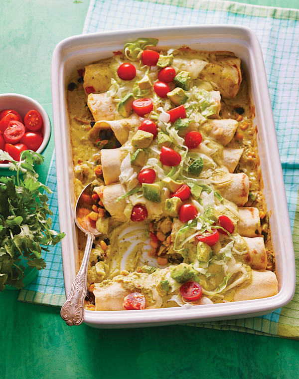Avocado Enchiladas with Corn & Black Beans