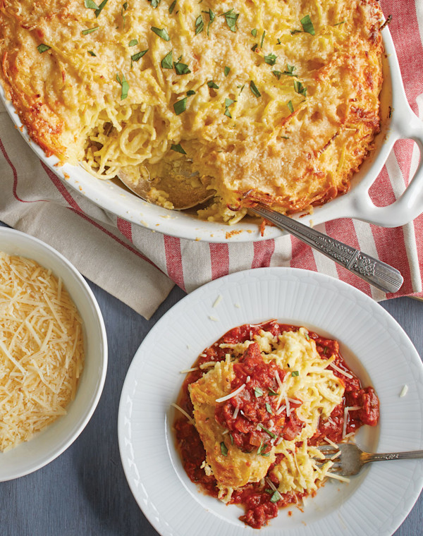 Baked Spaghetti with two sauces