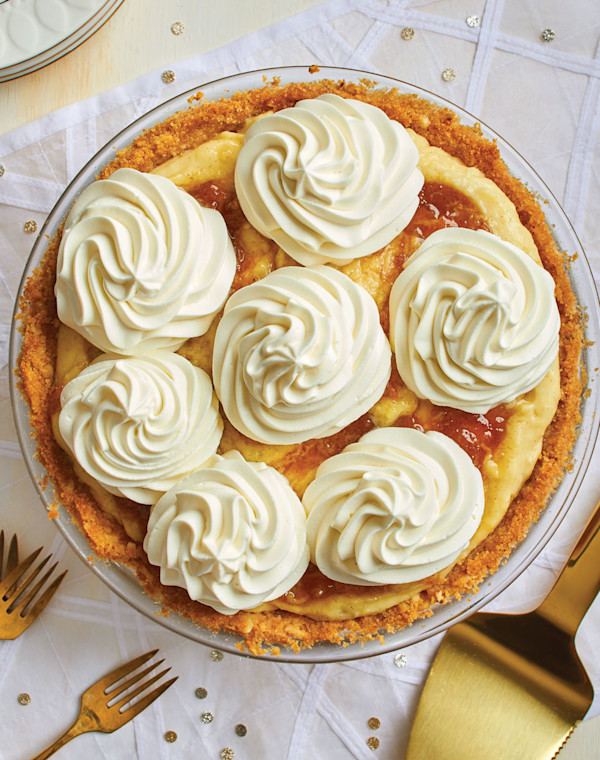 Banana Cream Pie with caramel-banana jam