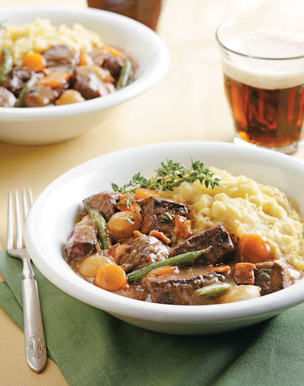 Belgian Beef Stew with Dijon Mashed Potatoes