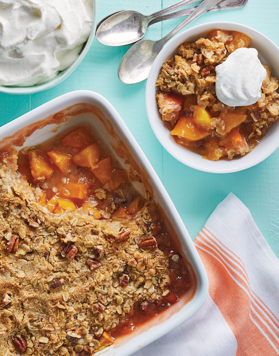 Bourbon Peach Crisp with Pecan Streusel