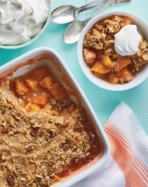 Bourbon Peach Crisp with Pecan Streusel