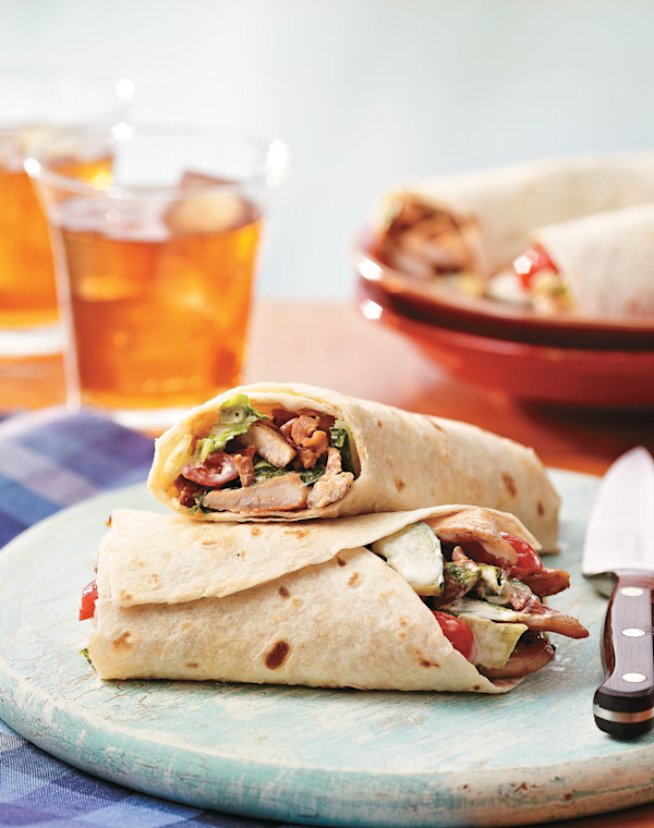 Chicken & Bacon Burritos with Chipotle Dressing