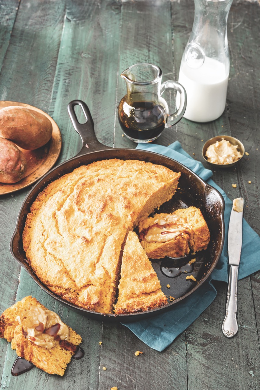 Sweet Potato Cornbread with Sorghum Butter