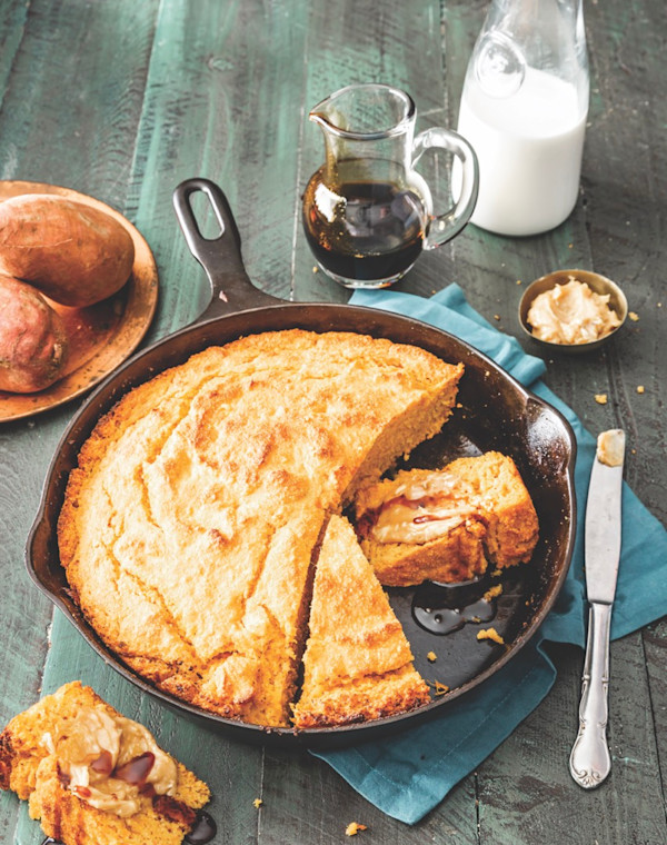 Sweet Potato Cornbread with Sorghum Butter