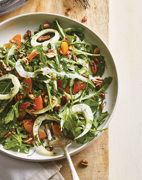 Fennel-Mint Salad with arugula & apricots