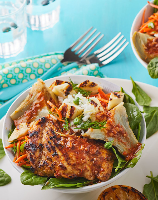 Greek Chicken & Artichoke Bowls