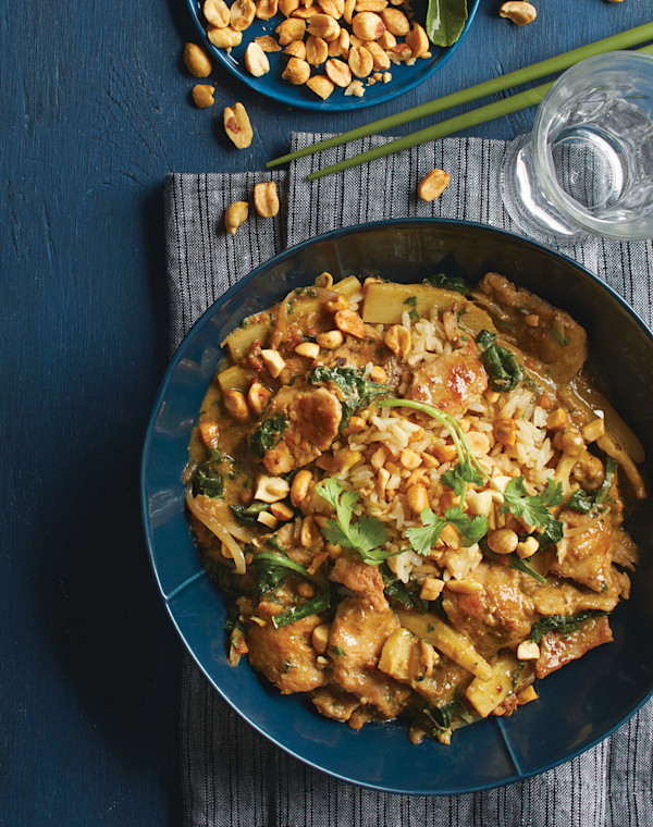 Green Curry Pork & Peanuts with jasmine rice