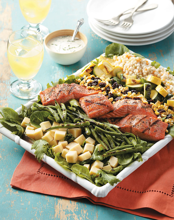 Grilled Market Salad with Salmon