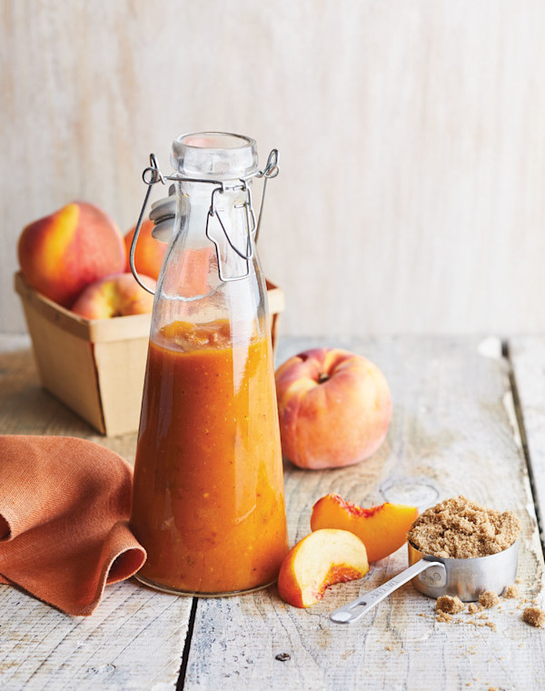 Grilled Peach Barbecue Sauce with Bacon & Sweet Onion