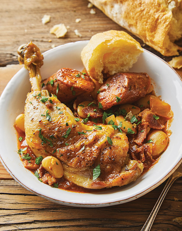 Instant Pot Chicken Cassoulet with garlic sausage