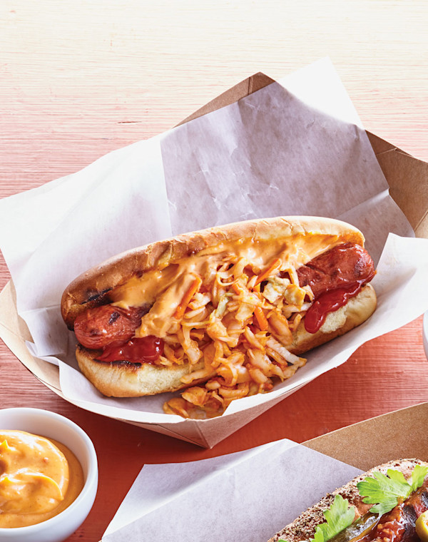 Kimchi Dogs with Spicy Ketchup & Mayo