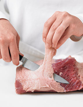 Brisket is a fatty cut of meat. Trim away all visible fat, otherwise the finished dish will be greasy.