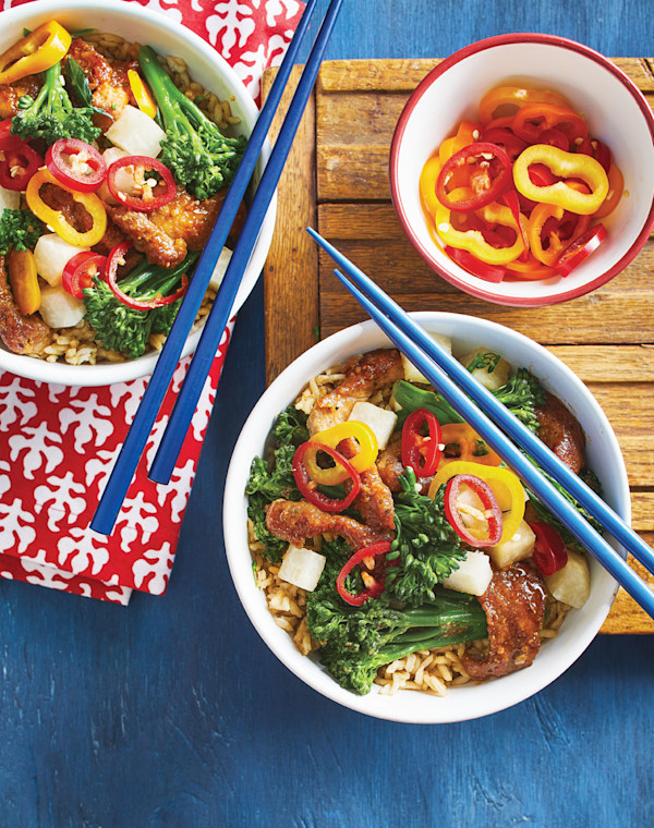 Miso Pork Bowls with Broccolini
