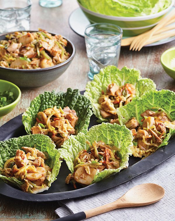 Mu Shu Turkey Cabbage Wraps