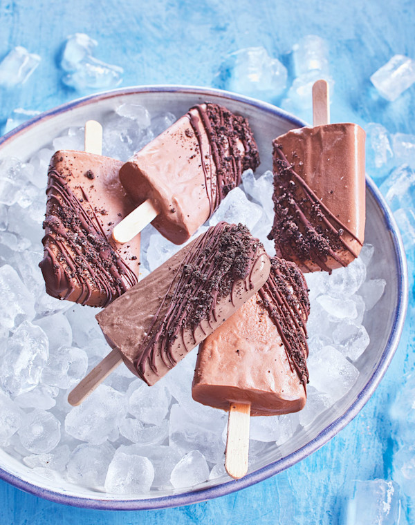 Mudslide Fudgesicles with a Chocolate Shell