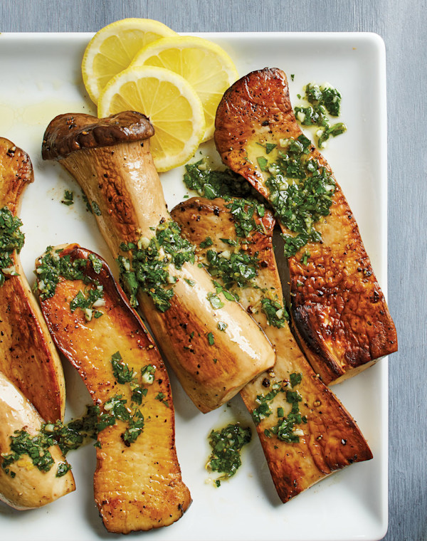 Mushroom Steaks with persillade sauce