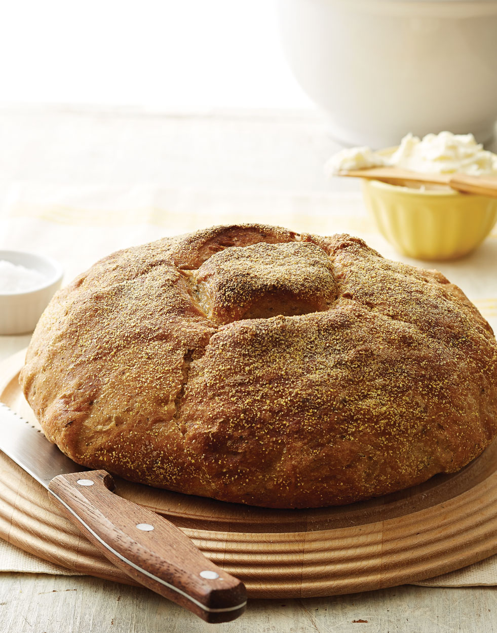No-Knead Whole-Wheat Bread with Black Pepper & Herbs