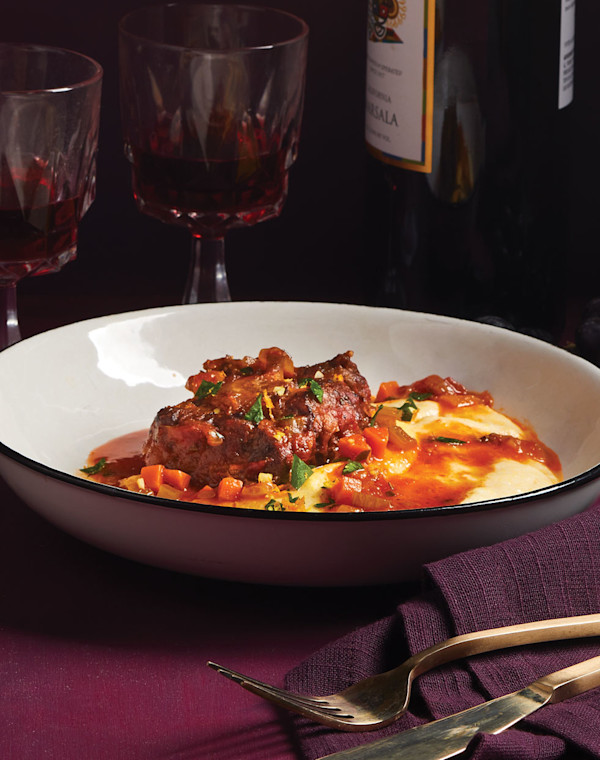 Oxtail Osso Bucco with creamy polenta