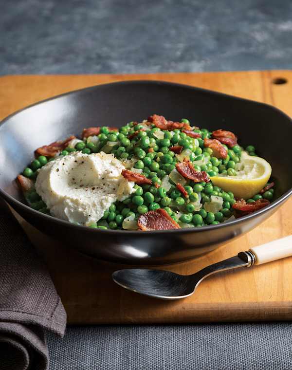 Peas with Bacon & Ricotta