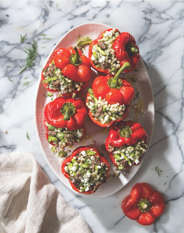 Greek Stuffed Peppers with Lamb