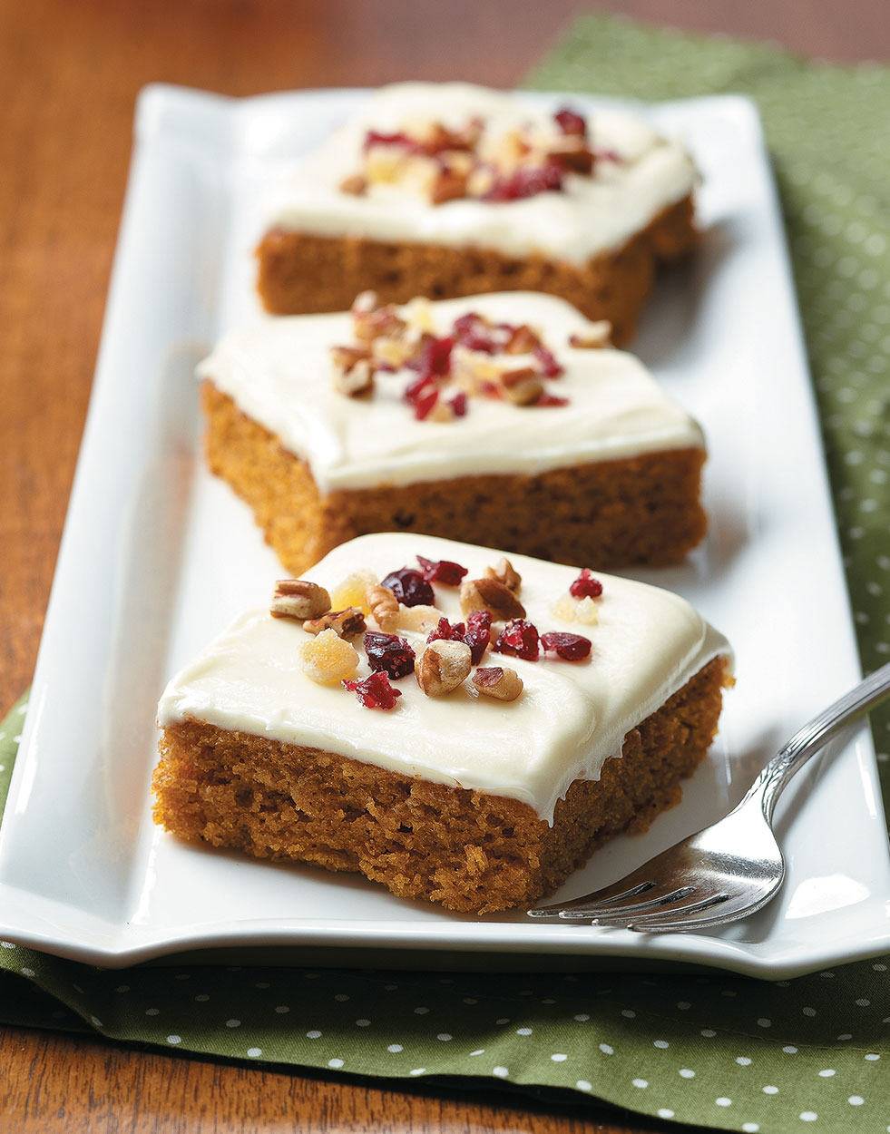 Pumpkin Bars with White Chocolate-Cream Cheese Frosting