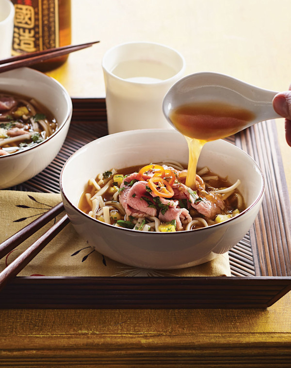 Sour Beef Hot Pot with Fresh Herbs