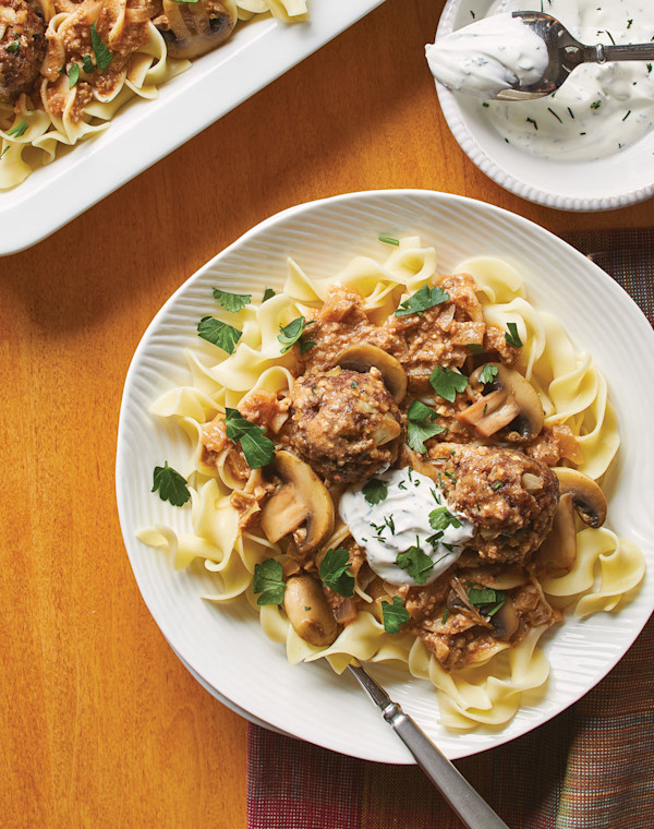 Walnut Meatball Stroganoff